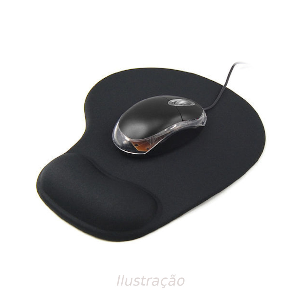 Kit Mouse Pad Ergonômico Com Apoio de Pulso, Punho + Mouse Usb Com